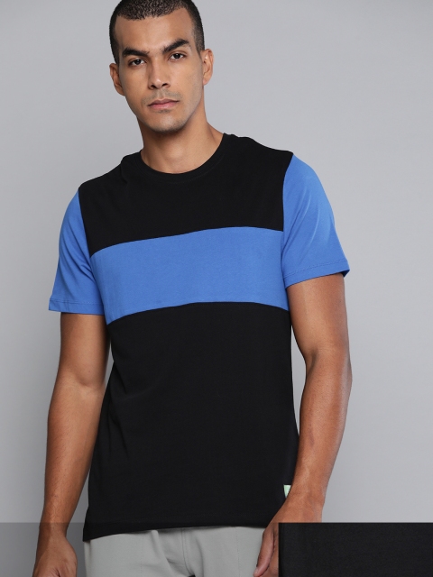

HRX By Hrithik Roshan Men Pack of 2 Colourblocked Bio-Wash Lifestyle T-shirt, Black
