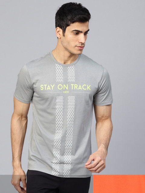 

HRX by Hrithik Roshan Men Pack of 2 Printed T-shirts, Orange