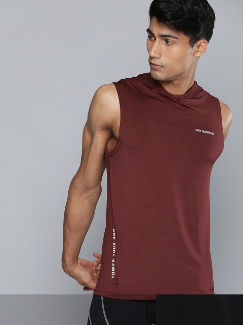 

HRX by Hrithik Roshan Men Pack of 2 T-shirts, Burgundy
