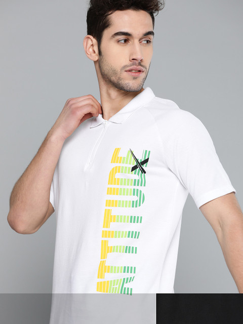 

HRX By Hrithik Roshan Men Pack of 2 White & Black Typographic Lifestyle Tshirt