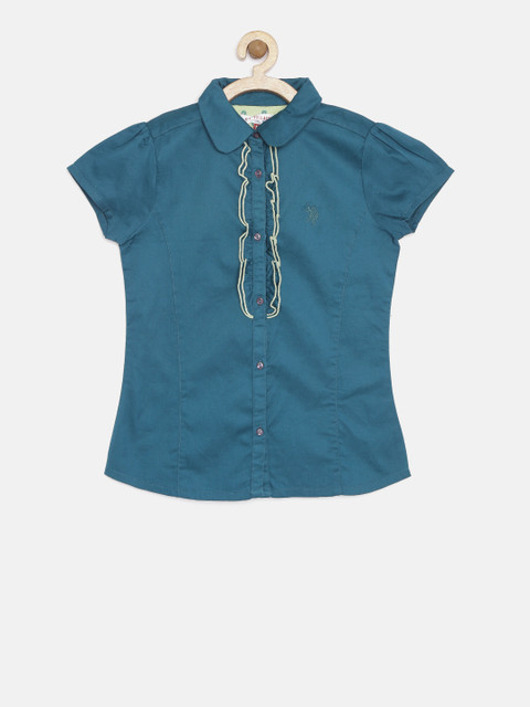 

U.S. Polo Assn. Kids Girls Teal Blue Shirt