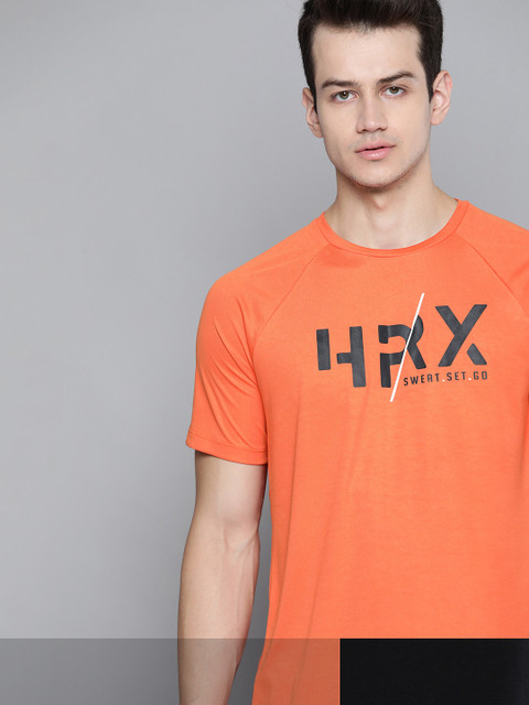 

HRX By Hrithik Roshan Men Pack of 2 Typographic Printed T-shirt, Black