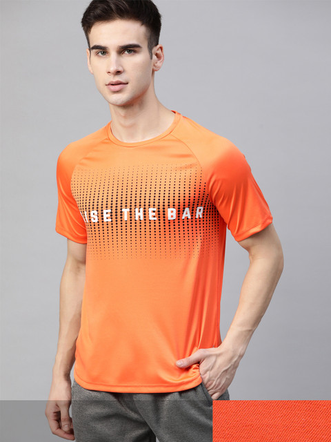 

HRX By Hrithik Roshan Men Pack of 2 Printed T-shirt, Orange