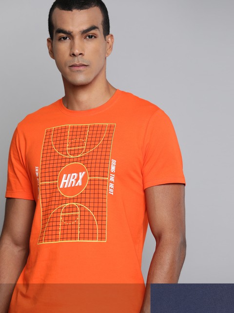 

HRX By Hrithik Roshan Men Pack of 2 Bio-Wash Tshirt, Orange