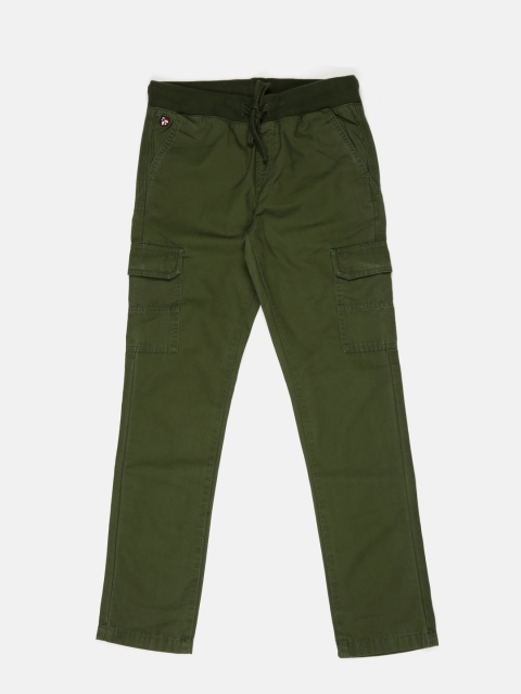 

U.S. Polo Assn. Boys Olive Solid Regular Fit Cargo Trousers