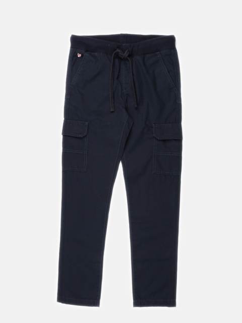 

U.S. Polo Assn. Kids Boys Navy Blue Solid Regular Fit Cargos