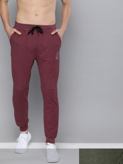 

HRX by Hrithik Roshan Men Pack Of 2 Slim Fit Training Joggers, Green