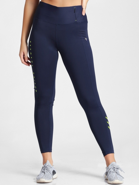 

POKER ACTIVE Women Navy Blue Solid Slim-Fit Tights