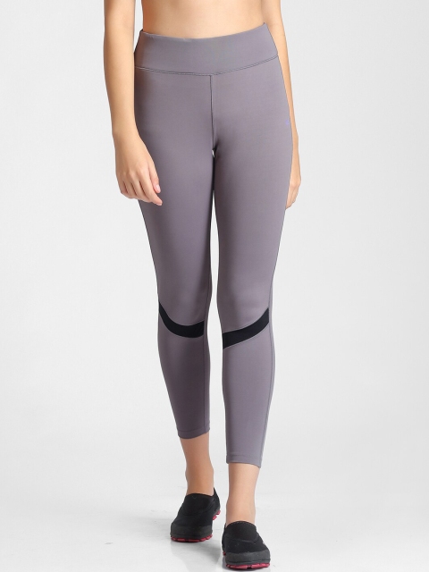 

POKER ACTIVE Women Grey Solid Slim-Fit Ankle Length Tights
