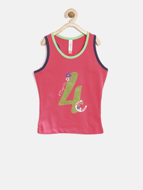 

U.S. Polo Assn. Kids Girls Pink Printed Tank Top