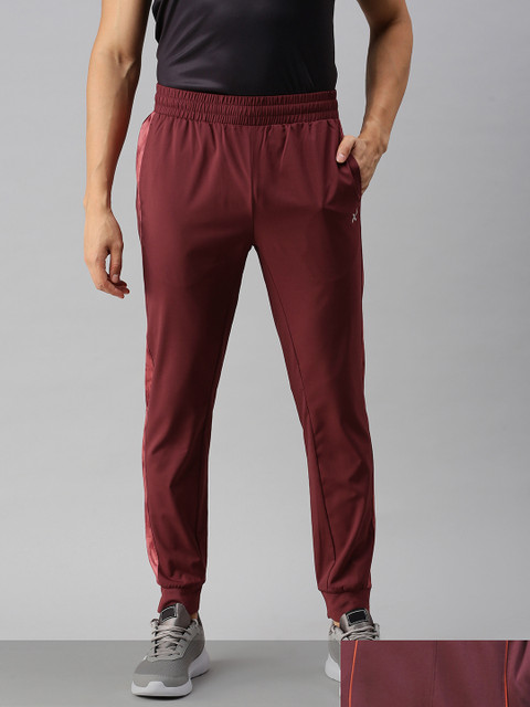

HRX by Hrithik Roshan Men Pack Of 2 Slim Fit Track Pants, Maroon