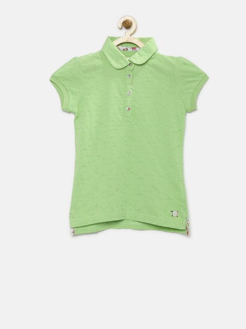 

U.S. Polo Assn. Kids Girls Green Embroidered Polo T-shirt