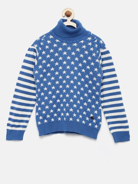 

U.S. Polo Assn. Kids Girls Blue Self-design Sweater