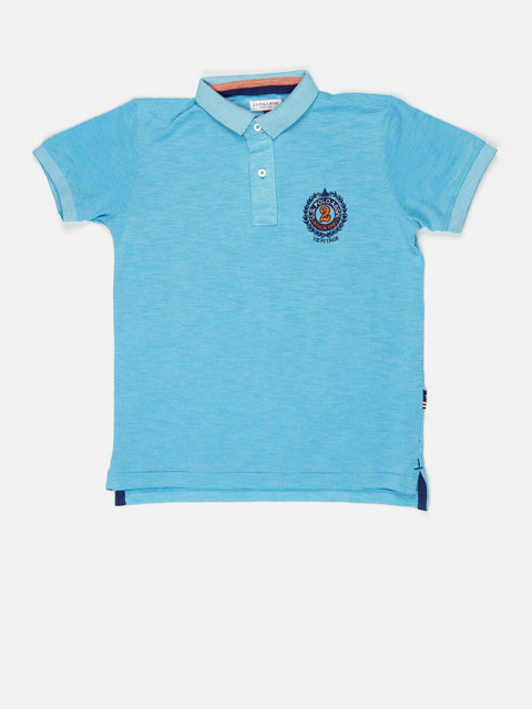 

U.S. Polo Assn. Boys Blue Solid Polo T-shirt