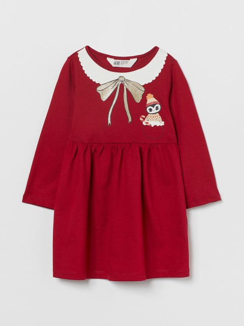 

H&M Girls Red Cotton Jersey Dress