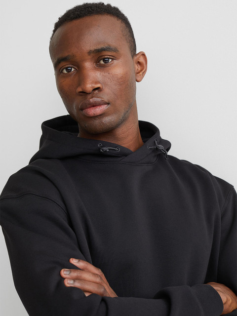 

H&M Men Black Relaxed Fit Sports Hoodie