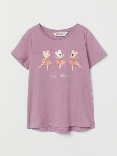 

H&M Girls Purple Interactive Motif Top