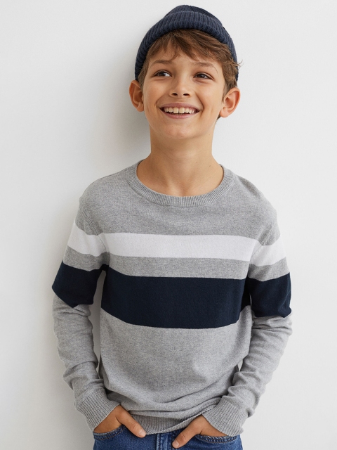 

H&M Boys Grey Fine-Knit Cotton Jumper