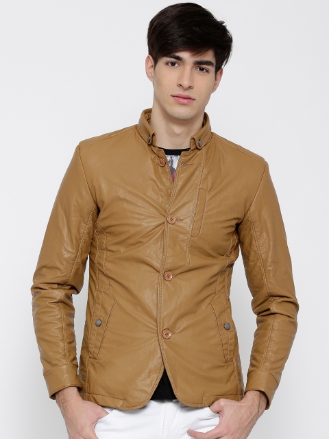 

Fort Collins Mustard Brown Faux Leather Jacket