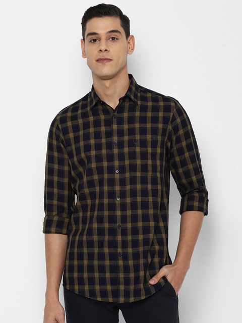 

Allen Solly Men Black Slim Fit Tartan Checked Pure Cotton Casual Shirt
