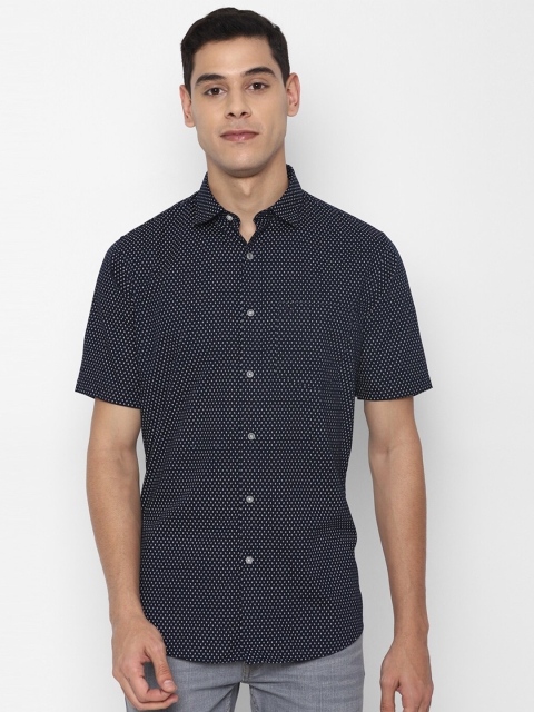 

Allen Solly Men Navy Blue Slim Fit Printed Casual Shirt