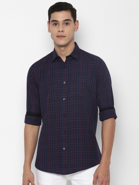 

Allen Solly Men Navy Blue Slim Fit Tartan Checks Opaque Checked Casual Shirt