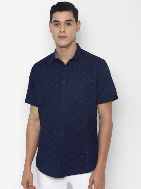 

Allen Solly Men Navy Blue Slim Fit Opaque Printed Casual Shirt