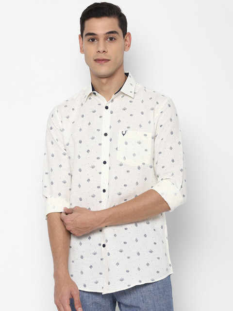 

Allen Solly Men White Slim Fit Opaque Printed Casual Shirt