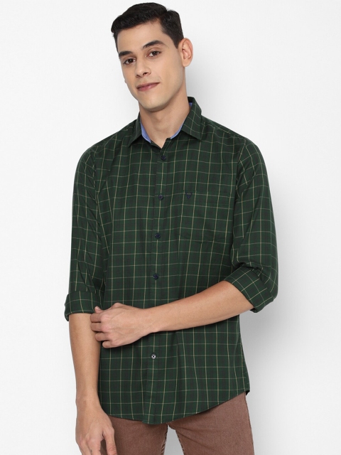 

Allen Solly Men Green & yellow Slim Fit Tartan Checked Pure Cotton Casual Shirt