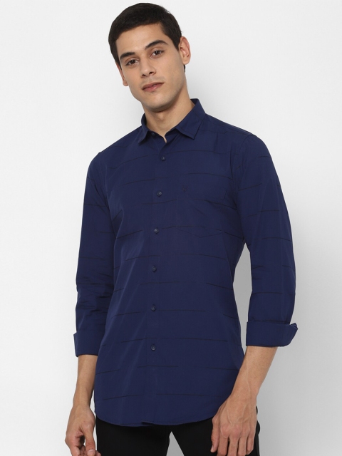 

Allen Solly Men Navy Blue Slim Fit Horizontal Stripes Cotton Casual Shirt