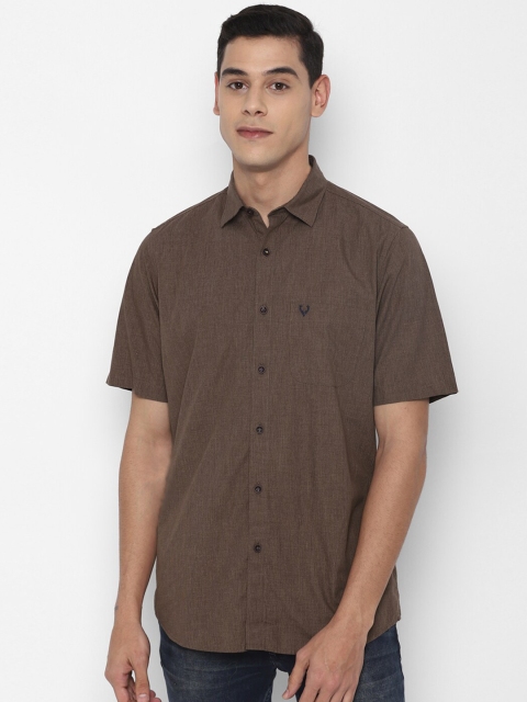 

Allen Solly Men Brown Pure Cotton Solid Casual Shirt