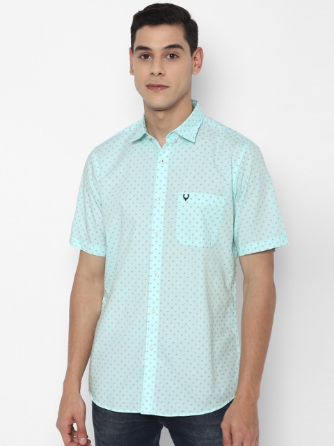 

Allen Solly Men Blue Slim Fit Printed Cotton Casual Shirt