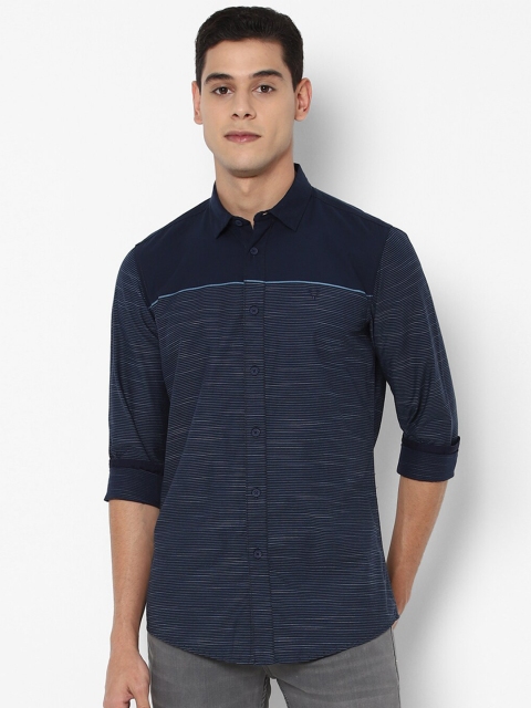 

Allen Solly Sport Men Navy Blue Horizontal Stripes Striped Casual Shirt