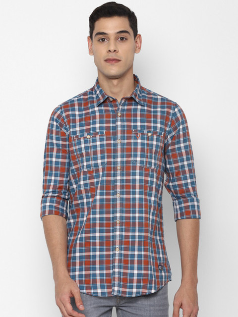 

Allen Solly Sport Men Blue Tartan Checks Checked Casual Shirt