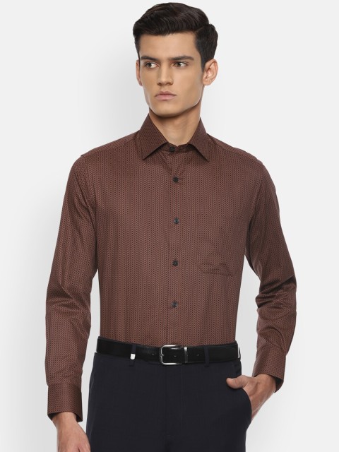 

Louis Philippe Men Maroon Printed Formal Shirt