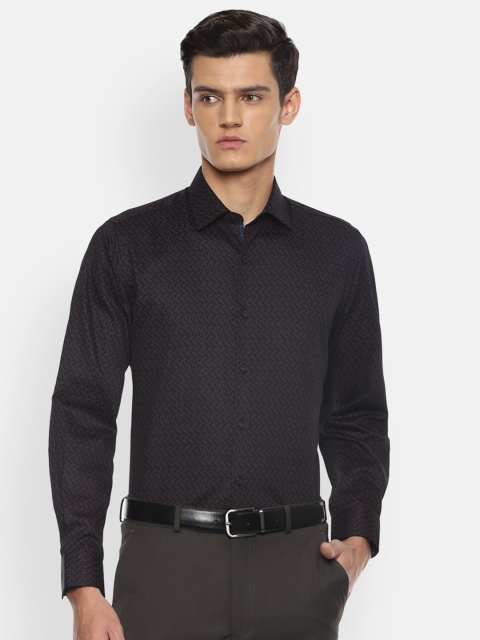 

Louis Philippe Men Black Slim Fit Printed Formal Shirt