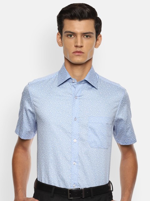 

Louis Philippe Men Blue Printed Formal Shirt
