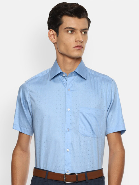 

Louis Philippe Men Blue Printed Formal Shirt