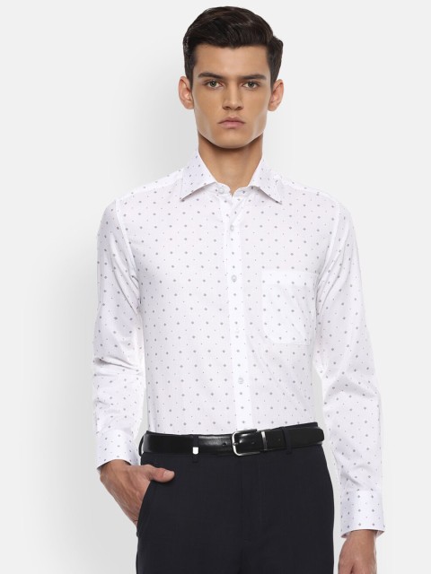 

Louis Philippe Men White Printed Formal Shirt
