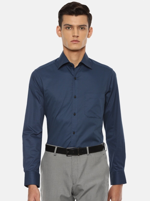 

Louis Philippe Men Navy Blue Formal Shirt