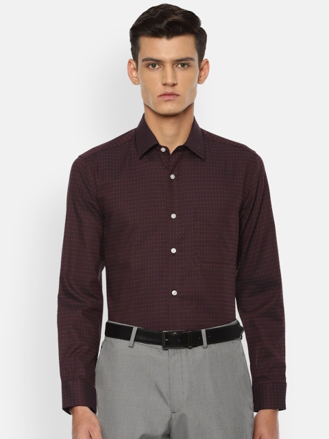 

Louis Philippe Men Maroon Slim Fit Printed Formal Shirt