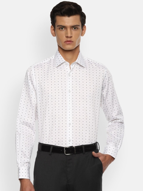 

Louis Philippe Men White Slim Fit Printed Formal Shirt
