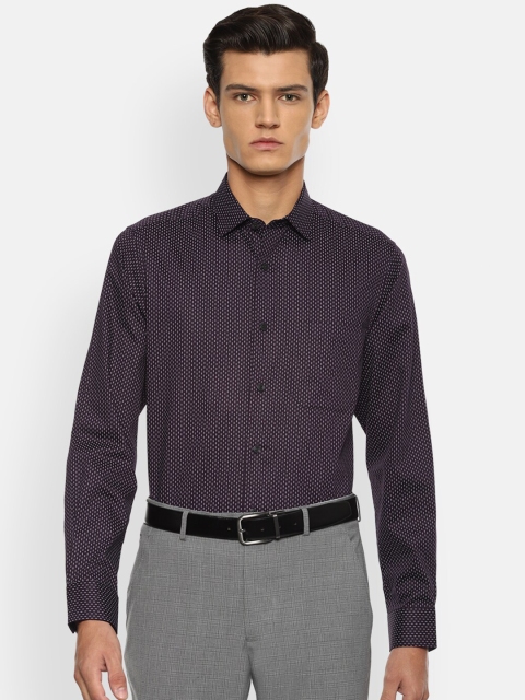 

Louis Philippe Men Purple Slim Fit Pure Cotton Printed Formal Shirt