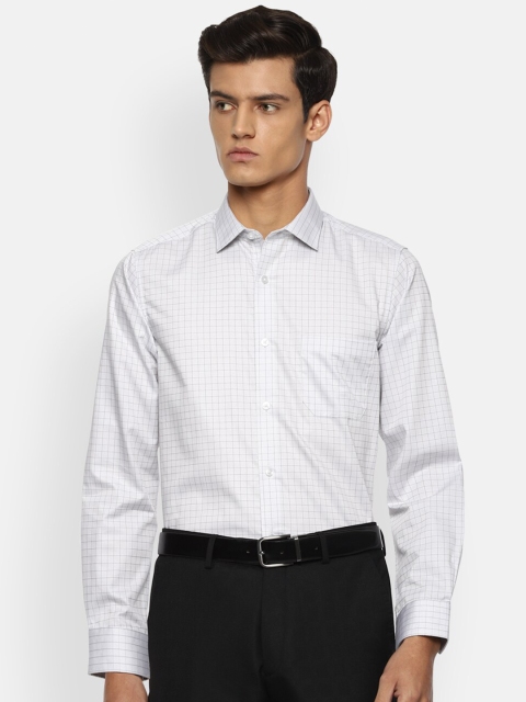 

Louis Philippe Men Grey Slim Fit Checked Formal Shirt