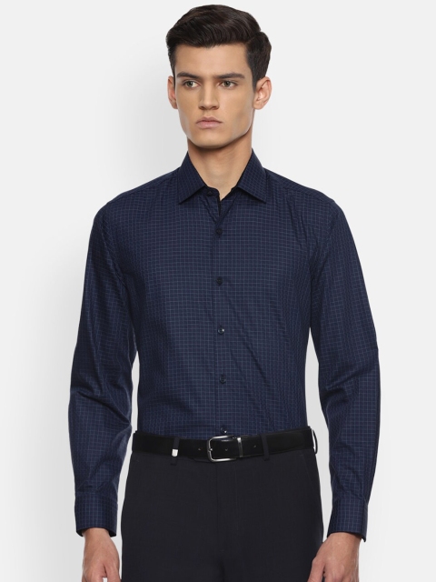 

Louis Philippe Men Navy Blue Slim Fit Checked Formal Shirt