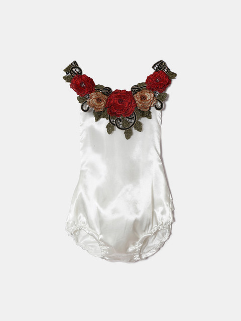 

Hopscotch Girls White & Red Floral Bodysuit