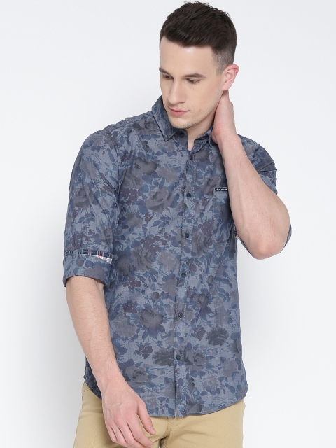 

Pepe Jeans Men Grey Slim Fit Floral Print Casual Shirt