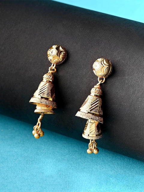 

Studio Voylla Yellow Gold Jhumka Style Earrings