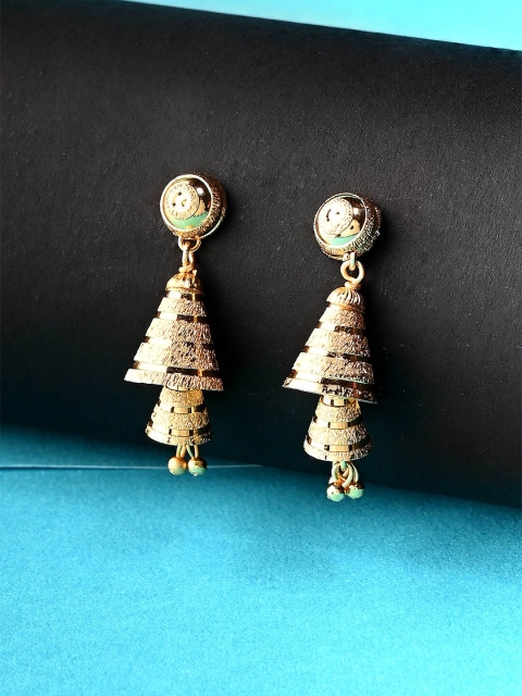 

Studio Voylla Gold-Toned Geometric Drop Earrings