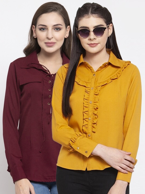 

Armure Set Of 2 Women Maroon Casual Shirt